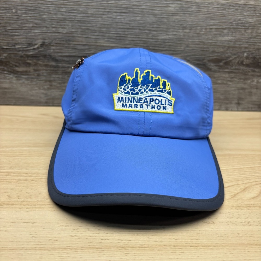 Minneapolis Marathon Hat Cap Strap Back Blue Team Ortho Running Performance Mens